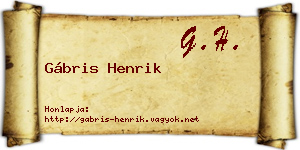 Gábris Henrik névjegykártya